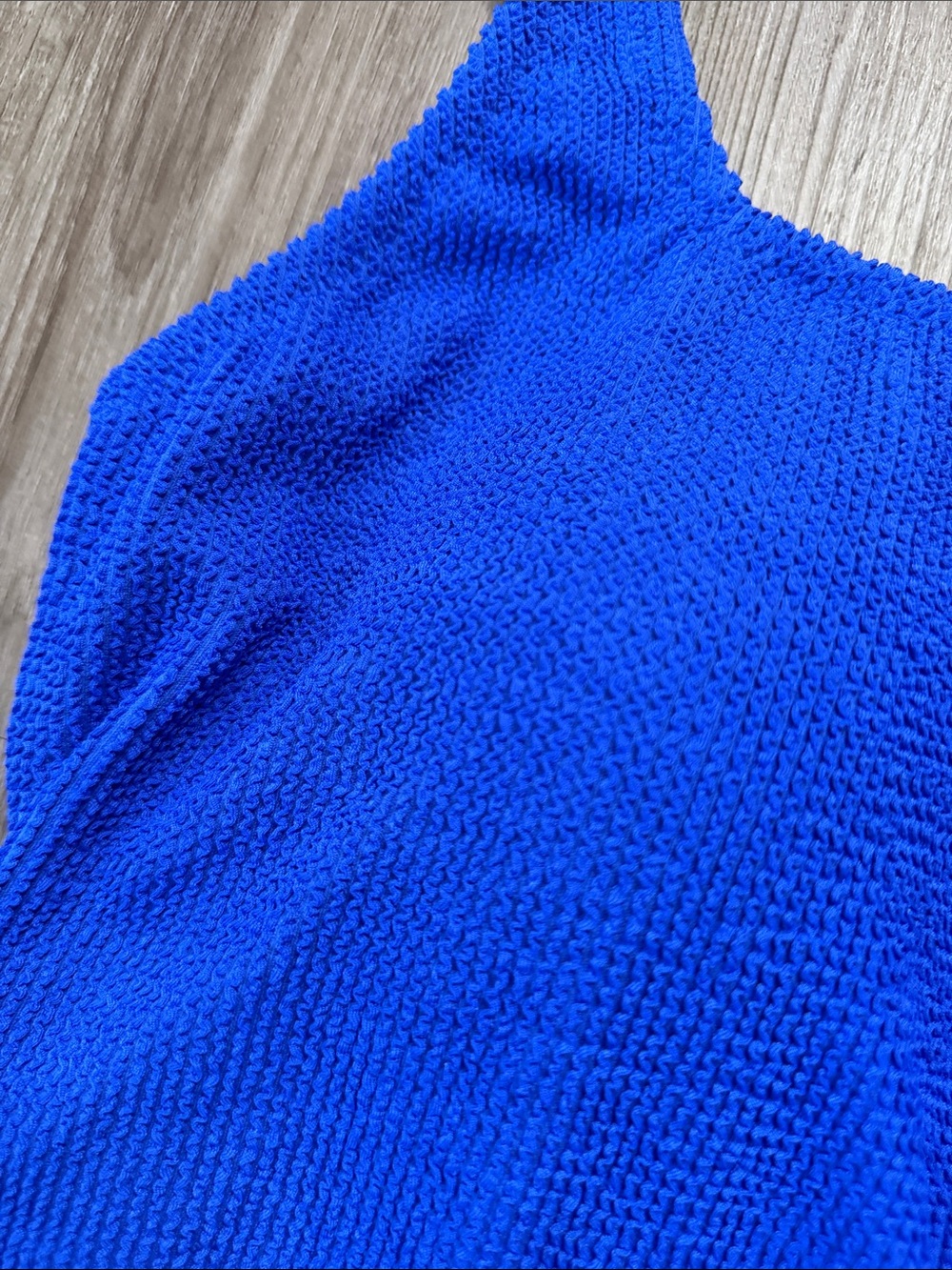 Shade & Shore Royal Blue Textured One-Piece Swimsuit - Picture 3 of 4